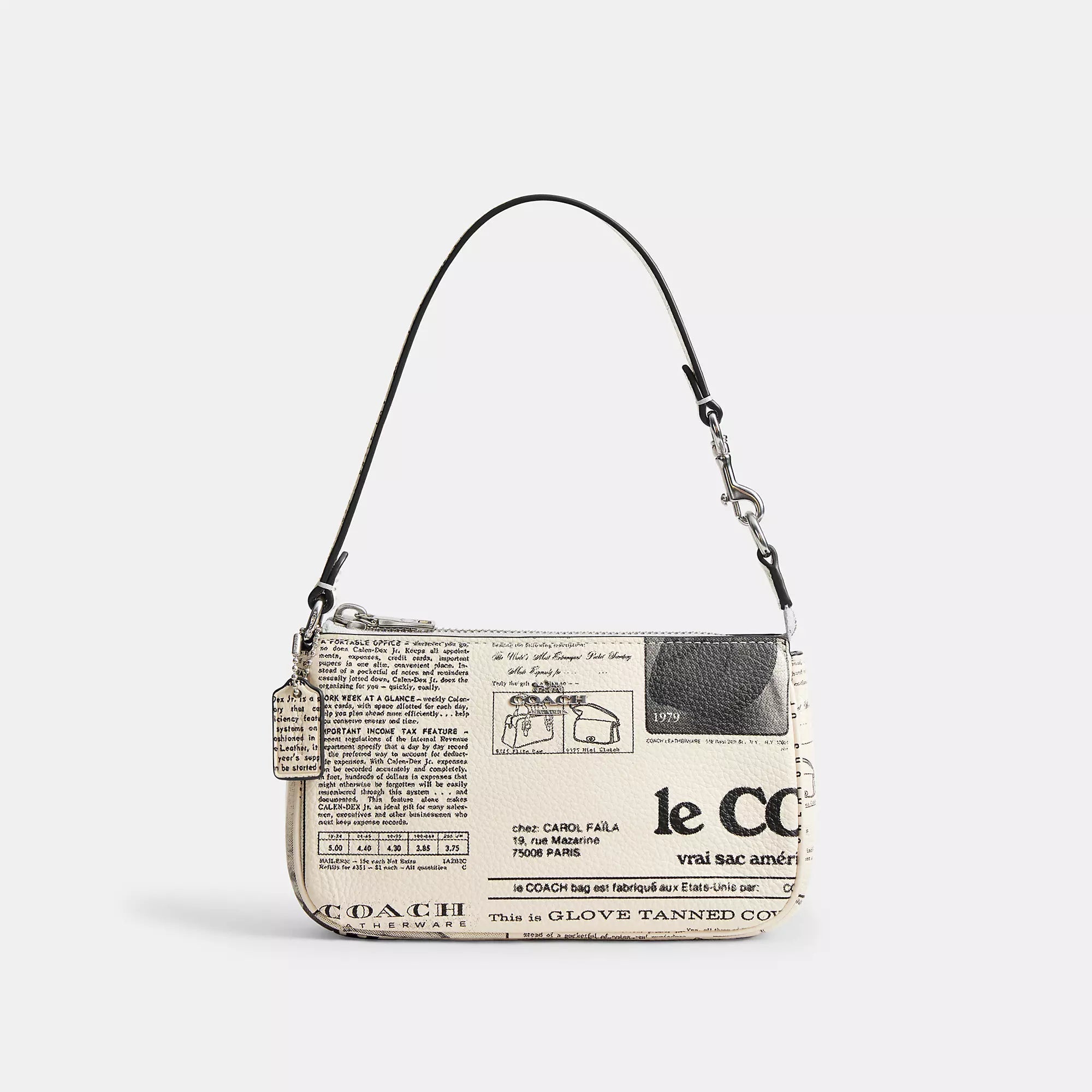 Nolita 19 With Newspaper Print (Silver/Chalk)