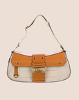 CHRISTIAN DOR BROWN & CREAM STREET CHIC COLUMBUS BAG