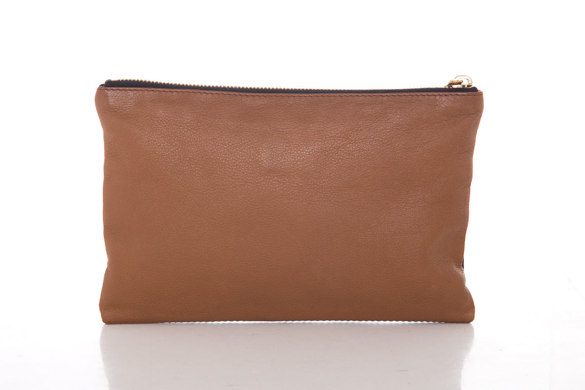 FNDI Black &amp; Brown Leather Pouch