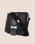 CHRISTIAN DOR BLACK LEATHER STREET CHIC COLUMBUS MESSENGER BAG