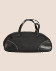CHRISTIAN DOR BLACK NYLON ZIPPER BOW DETAIL HANDBAG