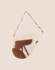 CHRISTIAN DOR NATURAL BEIGE & BROWN SADDLE BAG