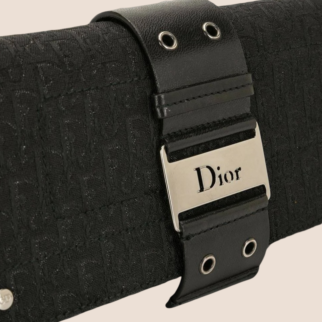 CHRISTIAN DOR BLACK TROTTER STREET CHIC OPERA CROSSBODY CLUTCH