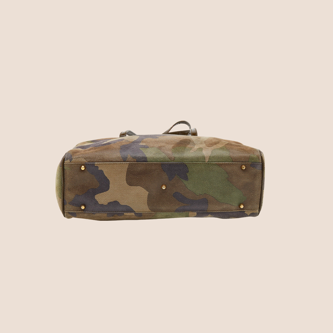 CHRISTIAN DOR CAMOUFLAGE PRINT SATCHEL