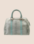 CHRISTIAN DOR PALE BLUE LIZARD EMBOSSSED BOSTON BAG
