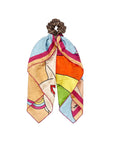 FNDI Antonio Lopez Silk Scarf and FF Logo Scrunchie Set FXT359