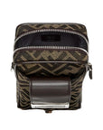 FNDI Baguette Brown Zucca Canvas Phone Holder Crossbody Bag