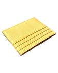 FNDI Baguette Grey and Yellow Grained Leather Card Case Wallet