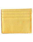 FNDI Baguette Grey and Yellow Grained Leather Card Case Wallet