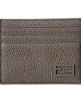 FNDI Baguette Grey and Yellow Grained Leather Card Case Wallet