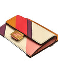 FNDI Baguette Hot Pink Stripe Leather Card Holder Wallet