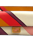 FNDI Baguette Hot Pink Stripe Leather Card Holder Wallet
