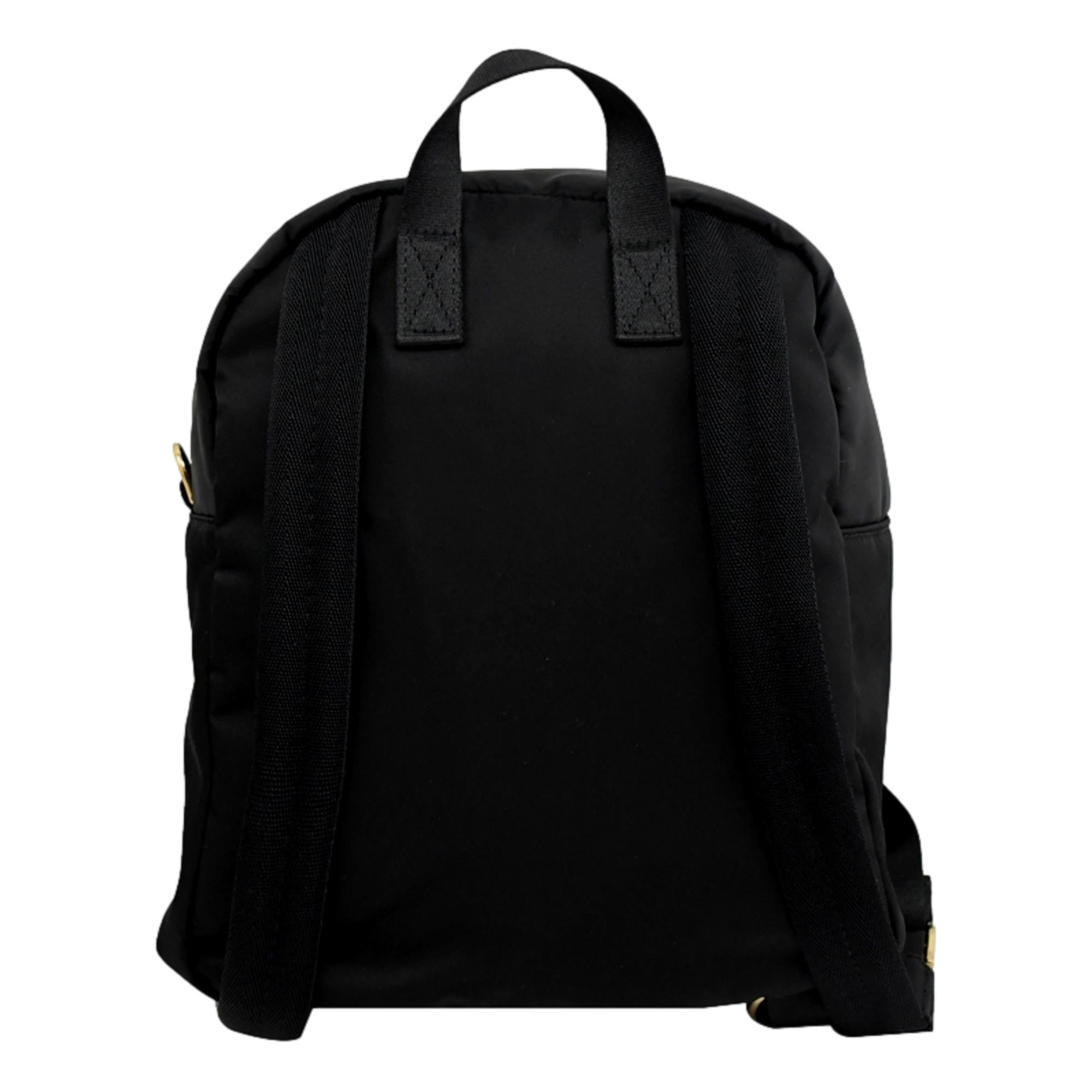 FNDI Baguette Logo Black Nylon Backpack 8BZ048