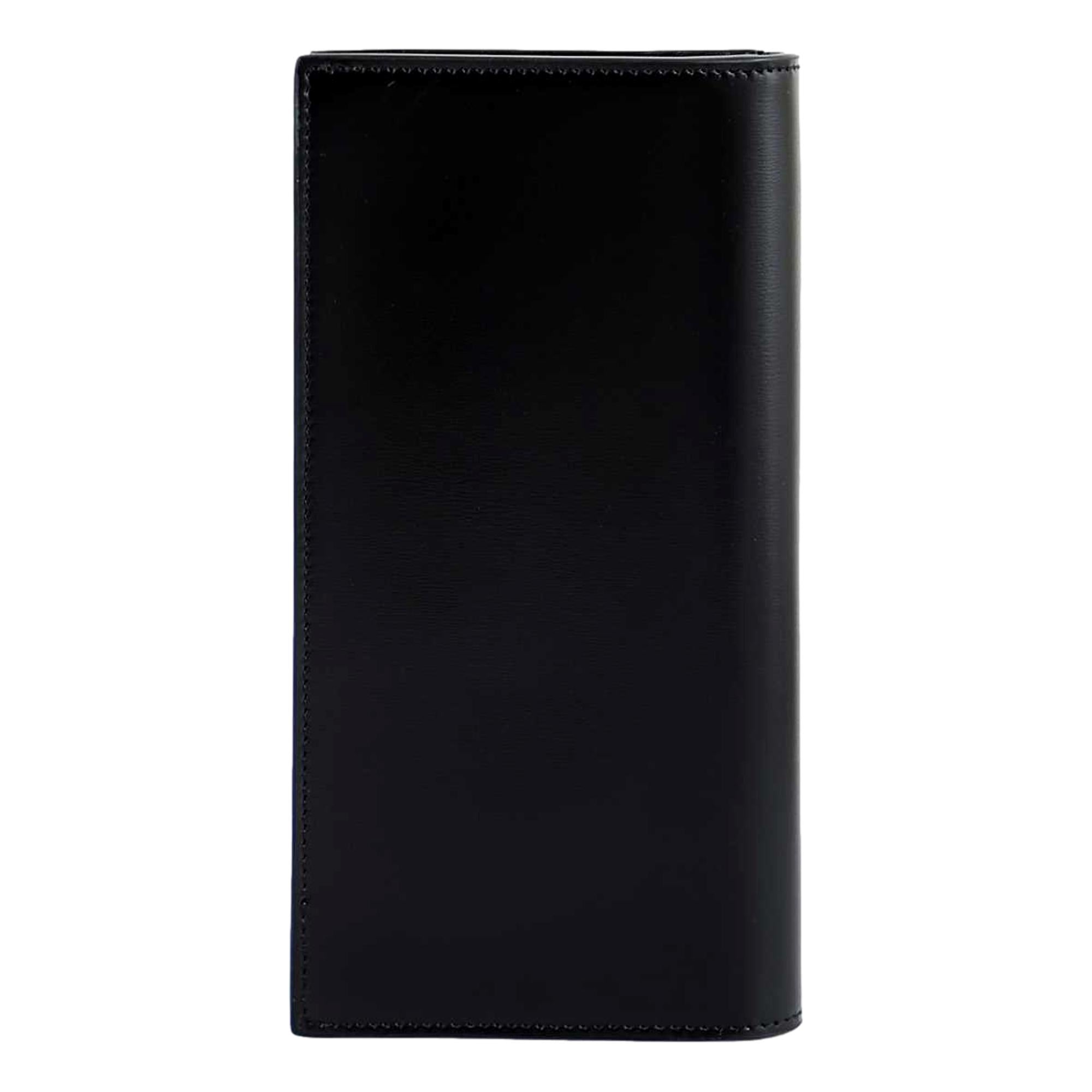 FNDI Baguette Nero Palmellato Leather Continental Vertical Wallet
