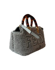 FNDI By The Way Shearling Shoulder Bag