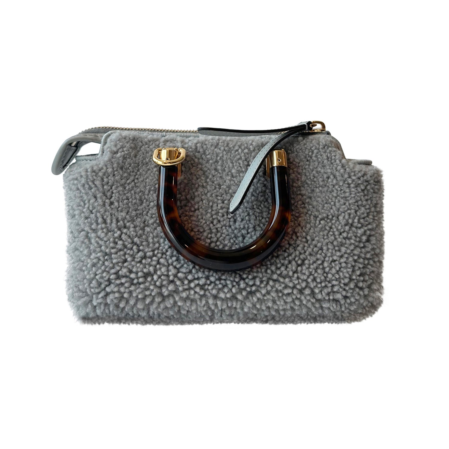 FNDI By The Way Shearling Shoulder Bag