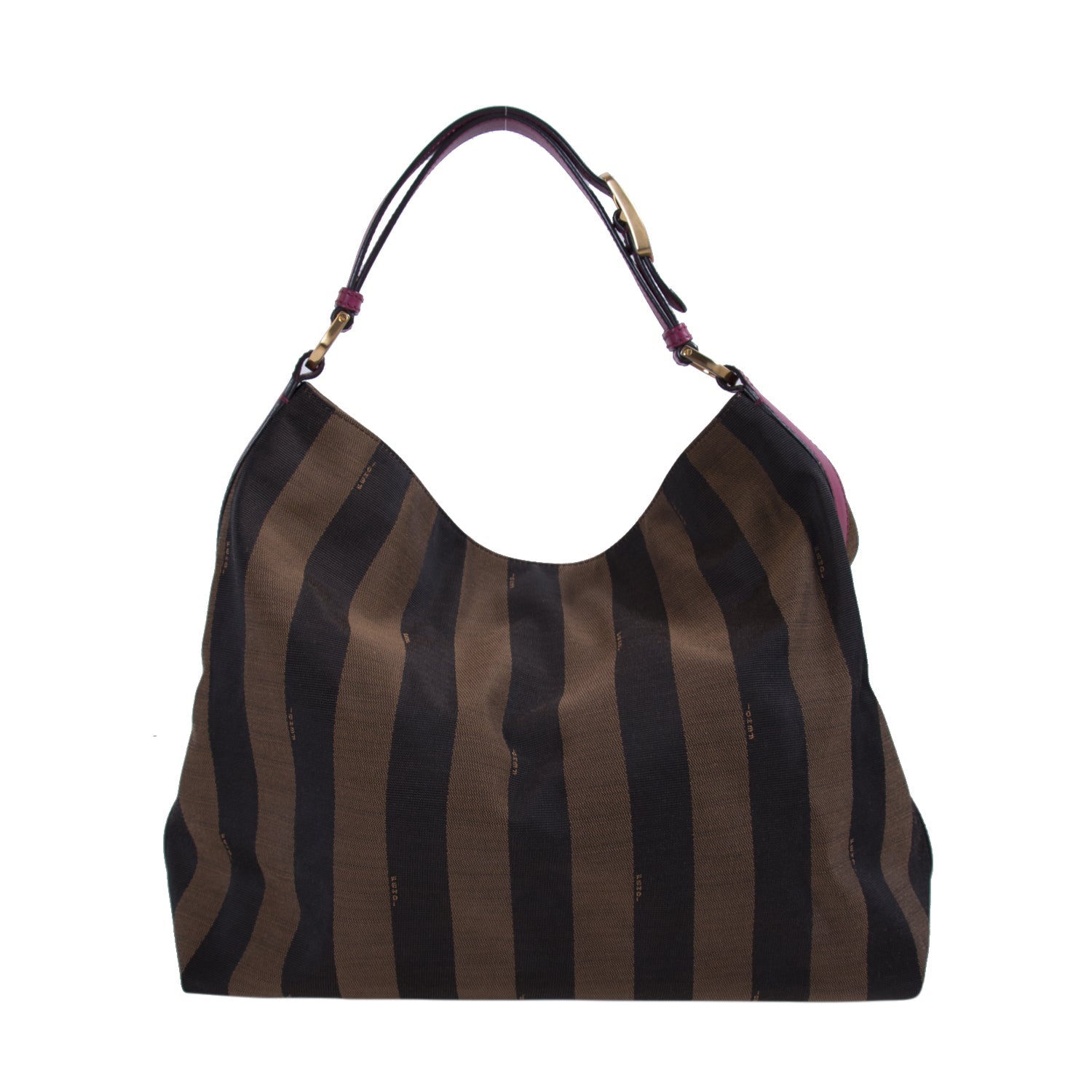 FNDI Leather-Trimmed Pequin Hobo Bag