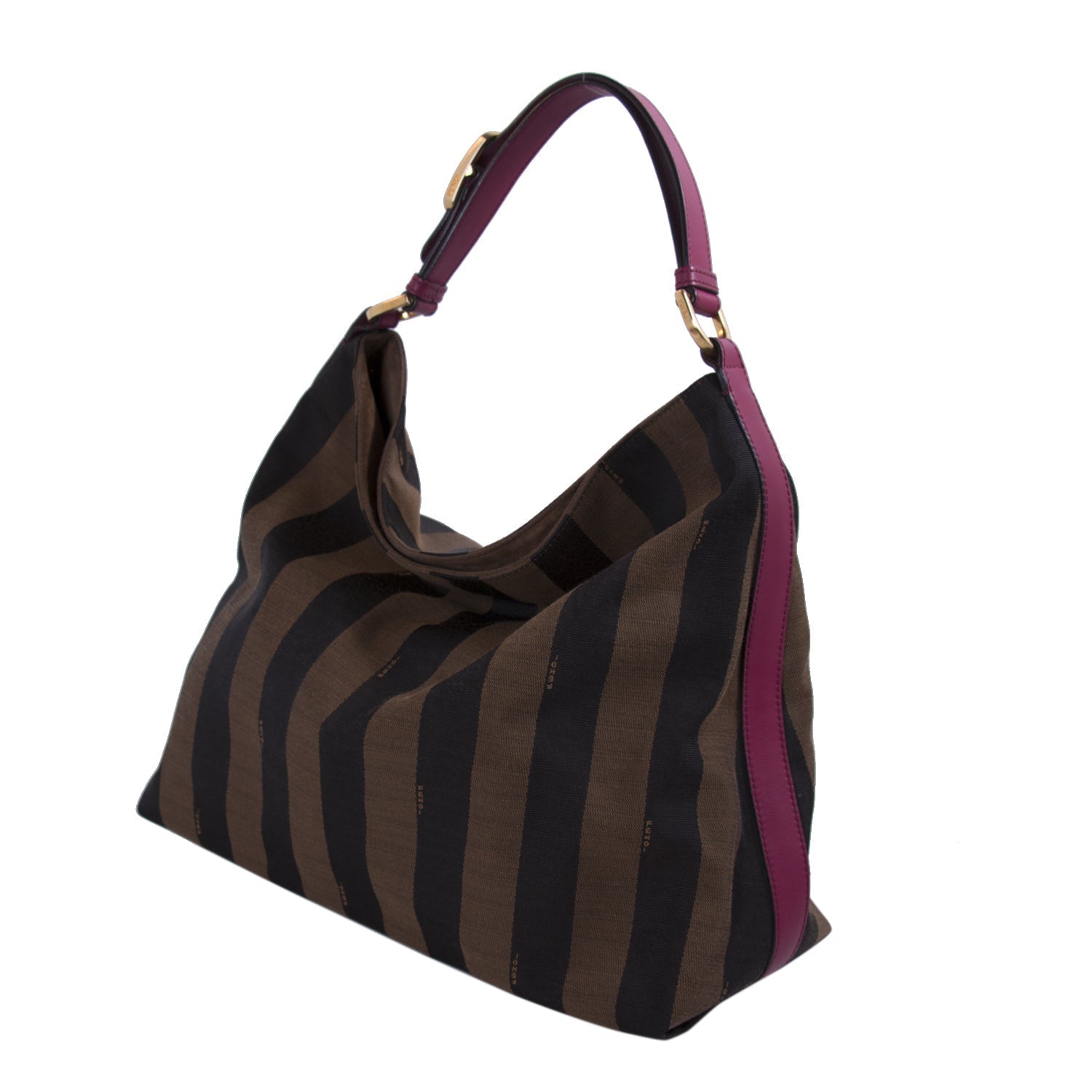 FNDI Leather-Trimmed Pequin Hobo Bag