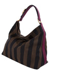 FNDI Leather-Trimmed Pequin Hobo Bag