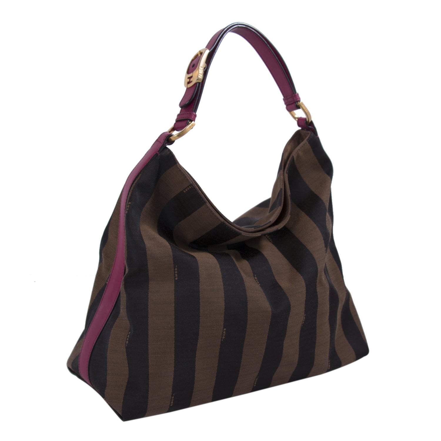 FNDI Leather-Trimmed Pequin Hobo Bag
