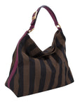 FNDI Leather-Trimmed Pequin Hobo Bag