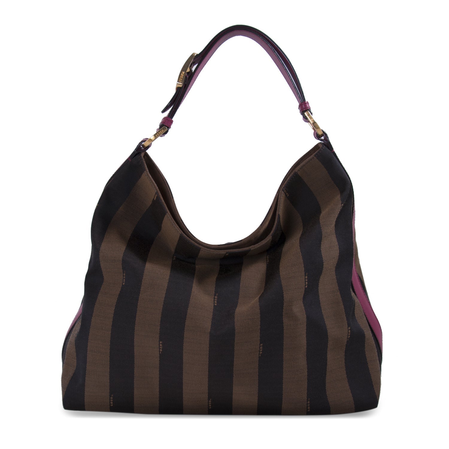 FNDI Leather-Trimmed Pequin Hobo Bag
