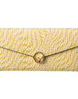 FNDI F is FNDI Yellow Leather Vertigo Print Long Wallet