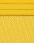 FNDI FF Logo Print Sunflower Yellow Leather Card Case 7M0164