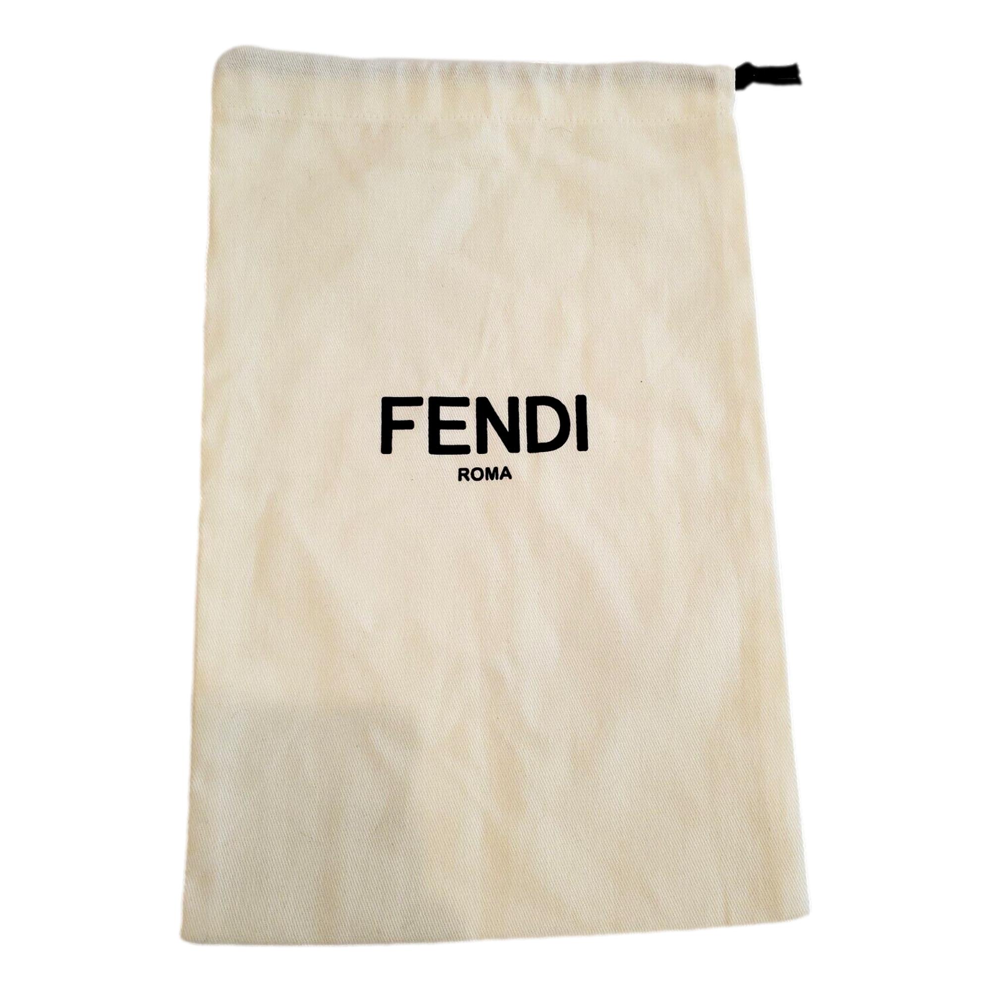 FNDI FF Print Nero and Bianco Knitted Wool Scarf