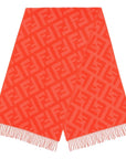 FNDI FF Print Tulip Woven Cashmere Fringe Scarf