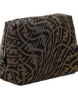 FNDI FF Vertigo Brown Coated Canvas Small Beauty Pouch