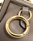 FNDI First Tortora Gray Leather Nano Micro Charm Pouch Bag