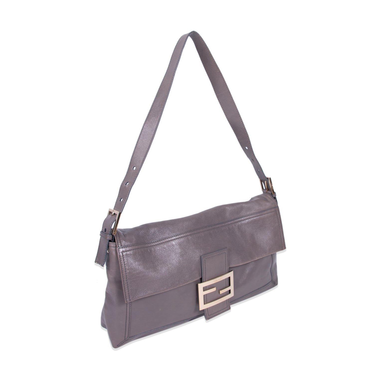 FNDI Large Leather Baguette Bag