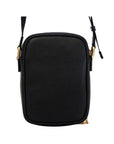 FNDI Karligraphy Studded Black Leather Small Crossbody Bag