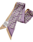 FNDI Logo Print Lilac and Beige Women's Wrappy Sillk Scarf
