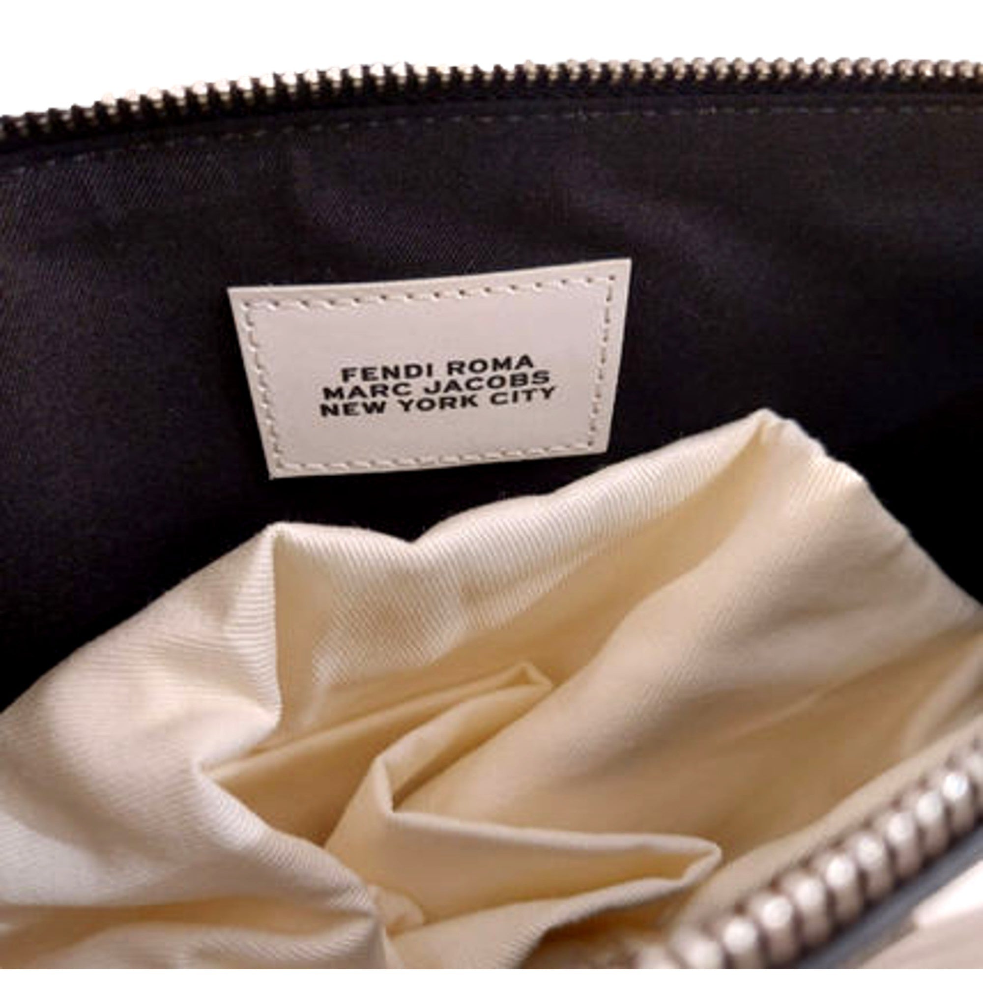 FNDI by Marc Jacobs Roma Black White Large Leather Clutch