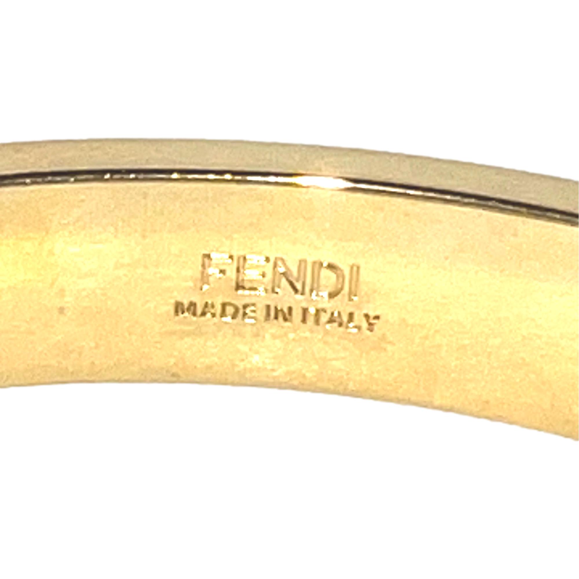 FNDI Master Key Pendant Gold Finish Metal Medium Cuff Bracelet