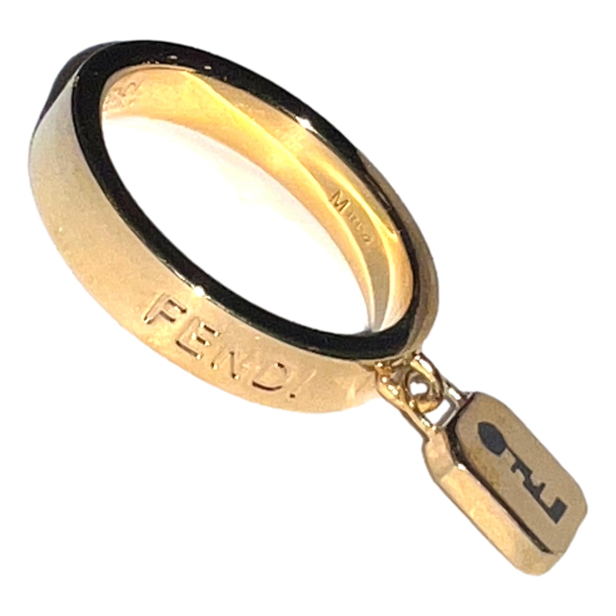 FNDI Master Key Pendant Gold Finish Metal Medium Fashion Ring
