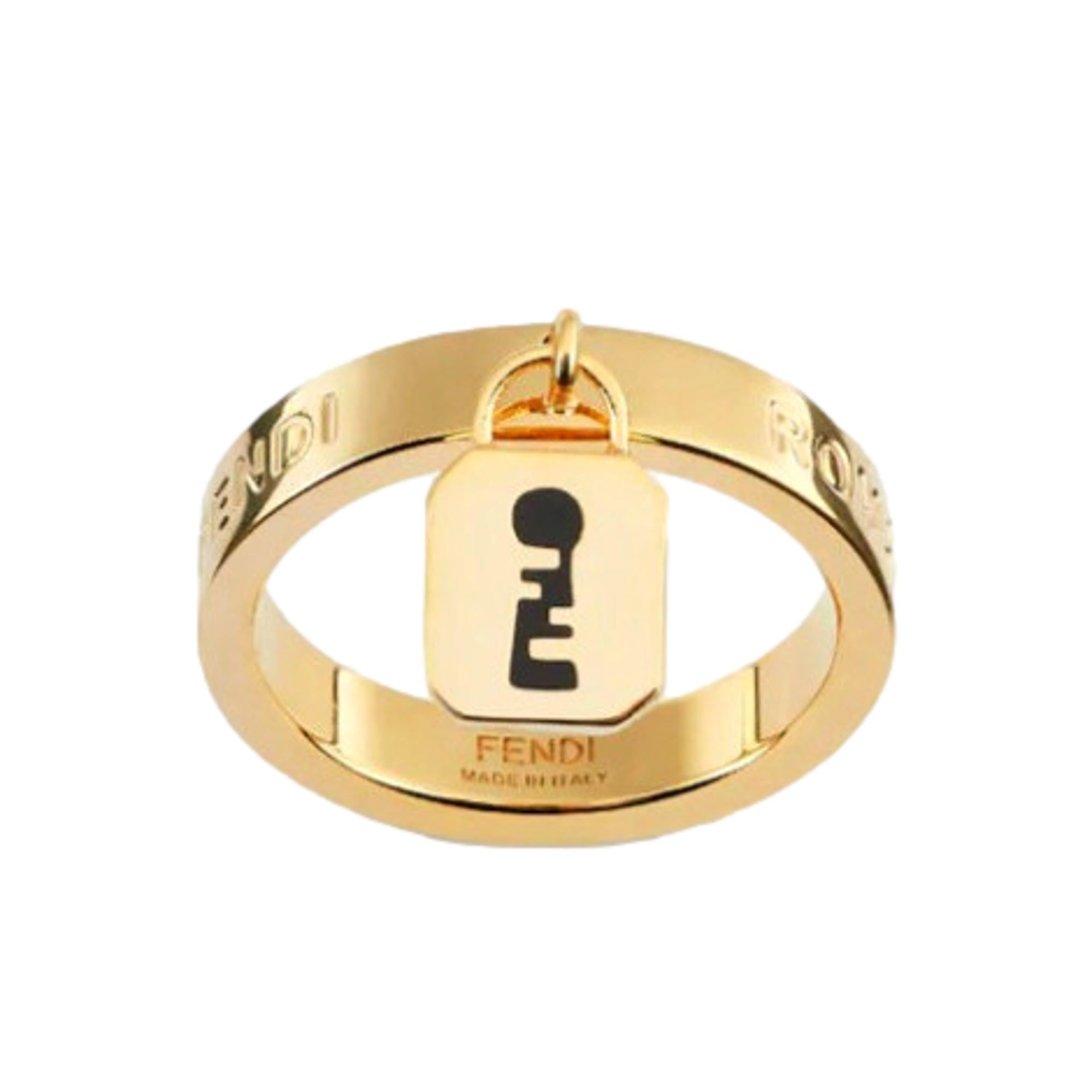 FNDI Master Key Pendant Gold Finish Metal Medium Fashion Ring