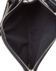 FNDI Black Leather Pearl Studded Triplette Multi Clutch Handbag