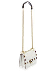 FNDI Kan I White Multi Color Flowers Leather Chain Bag