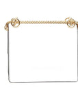 FNDI Kan I White Multi Color Flowers Leather Chain Bag