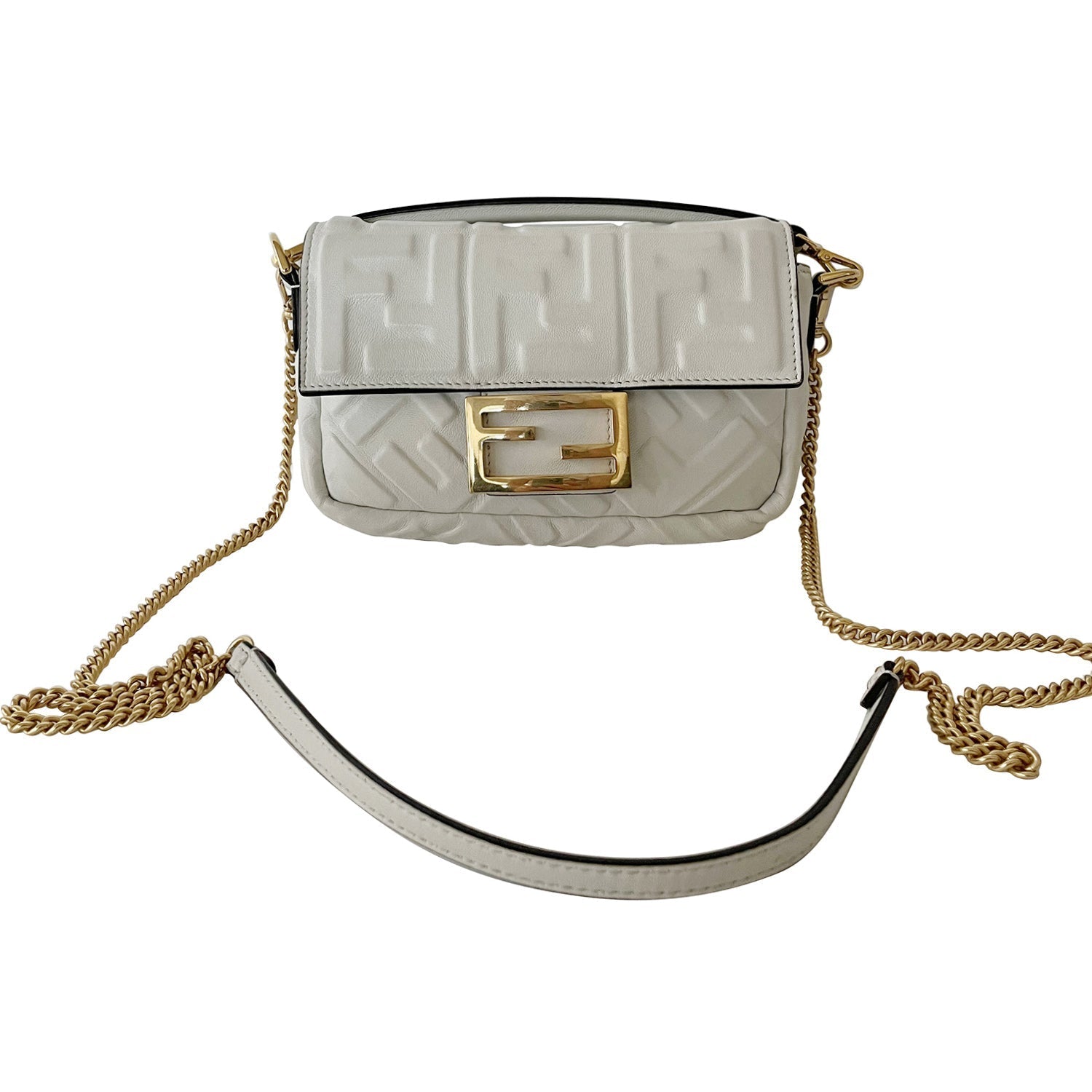 FNDI Leather Mini Iconic Baguette