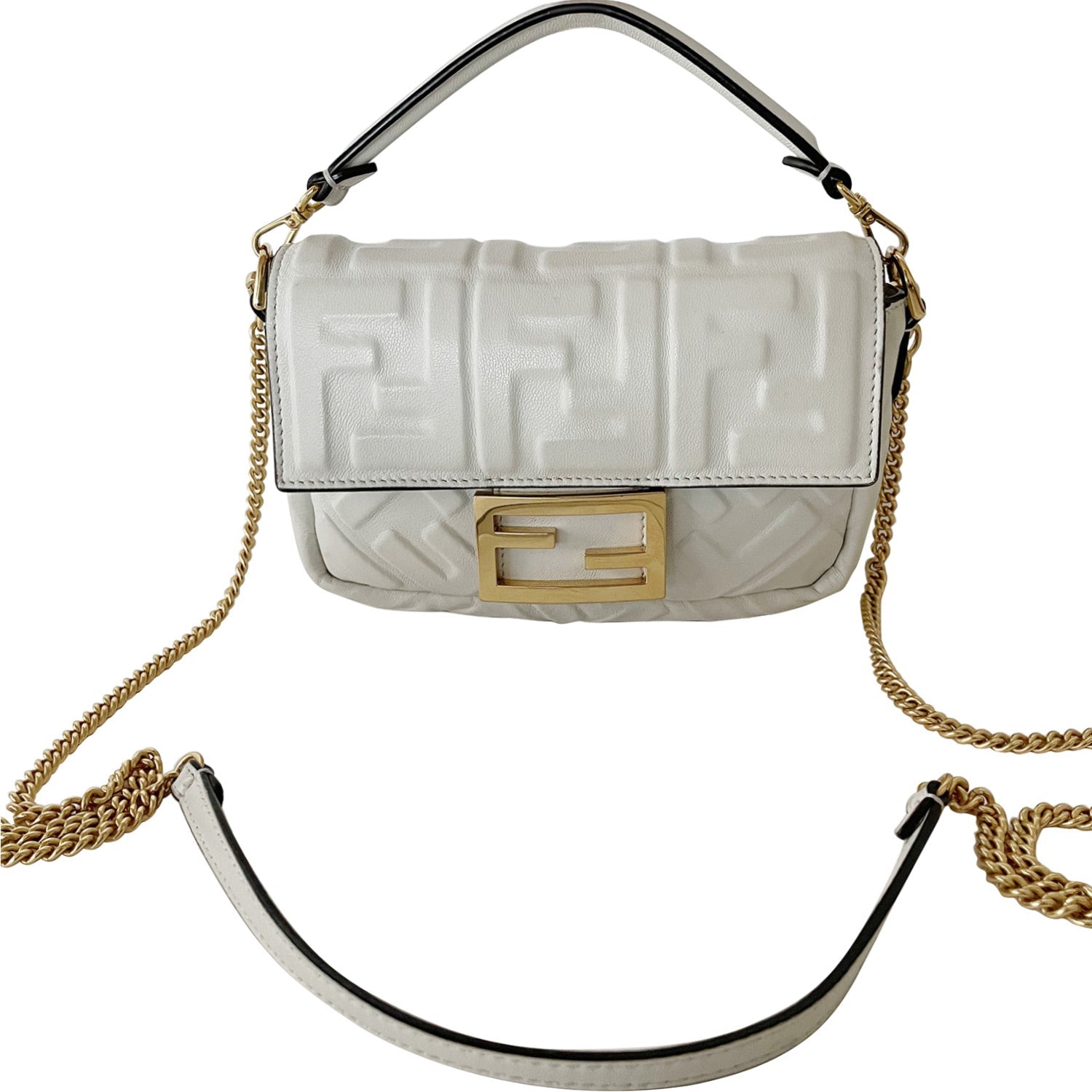 FNDI Leather Mini Iconic Baguette