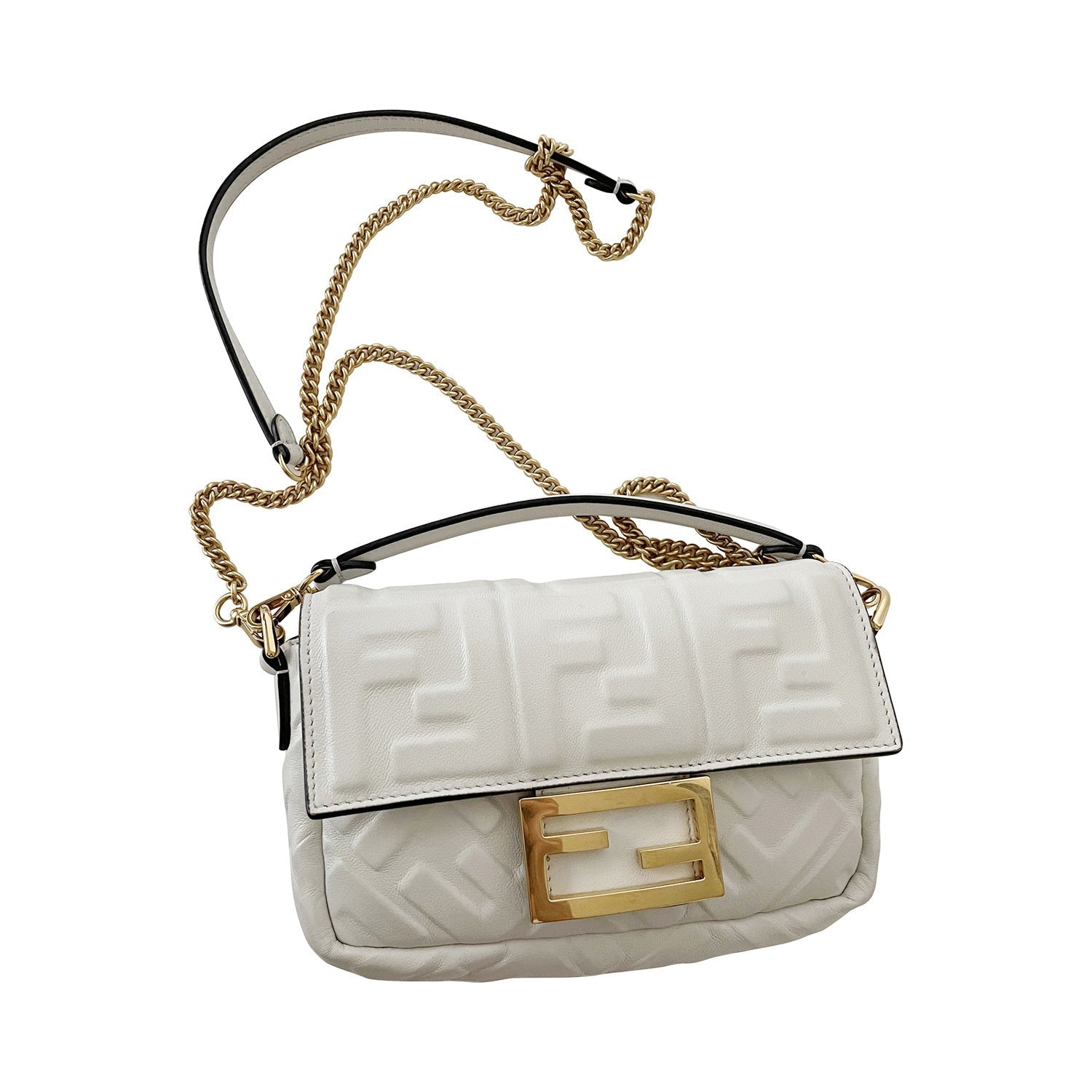 FNDI Leather Mini Iconic Baguette