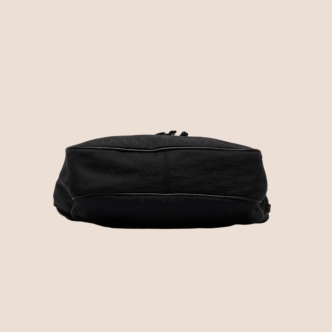 CHRISTIAN DOR BLACK DORISSIMO CANVAS BOW SATCHEL