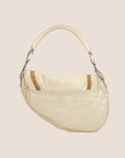 CHRISTIAN DOR BEIGE LEATHER GAUCHO SADDLE BAG