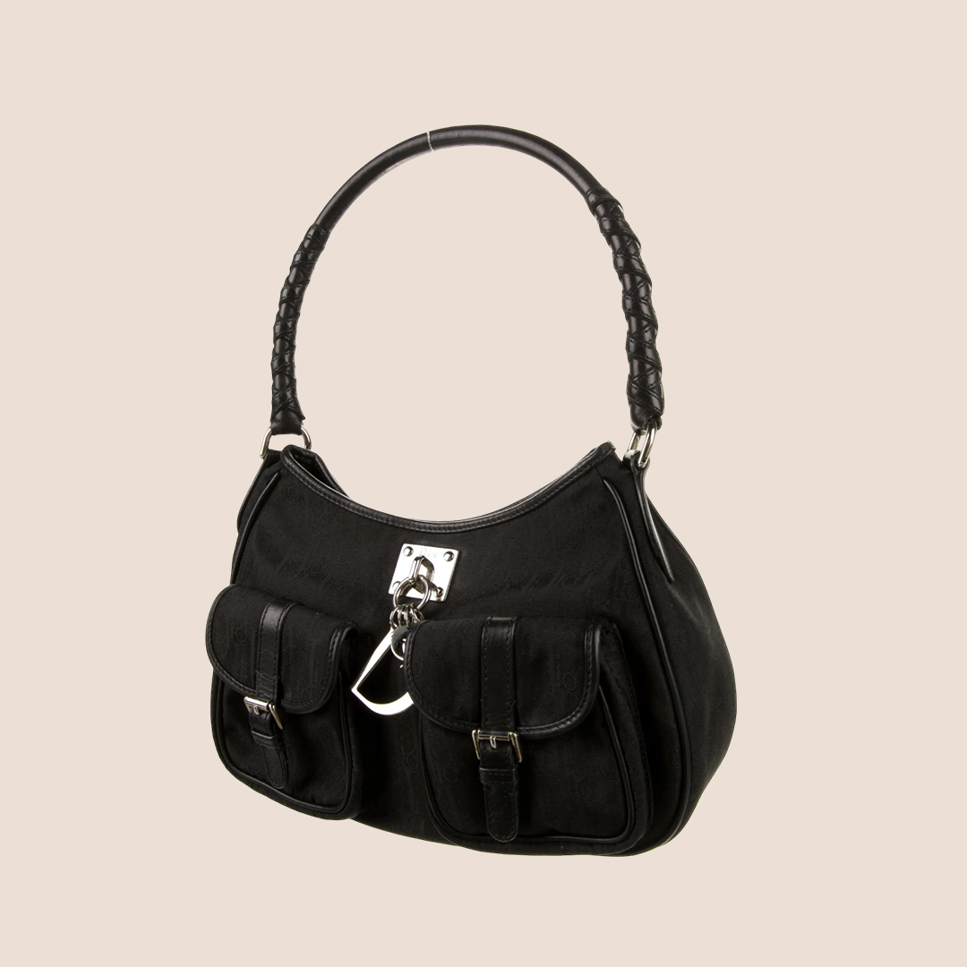 CHRISTIAN DOR BLACK DORISSIMO LOVELY CHARMS SHOULDER BAG