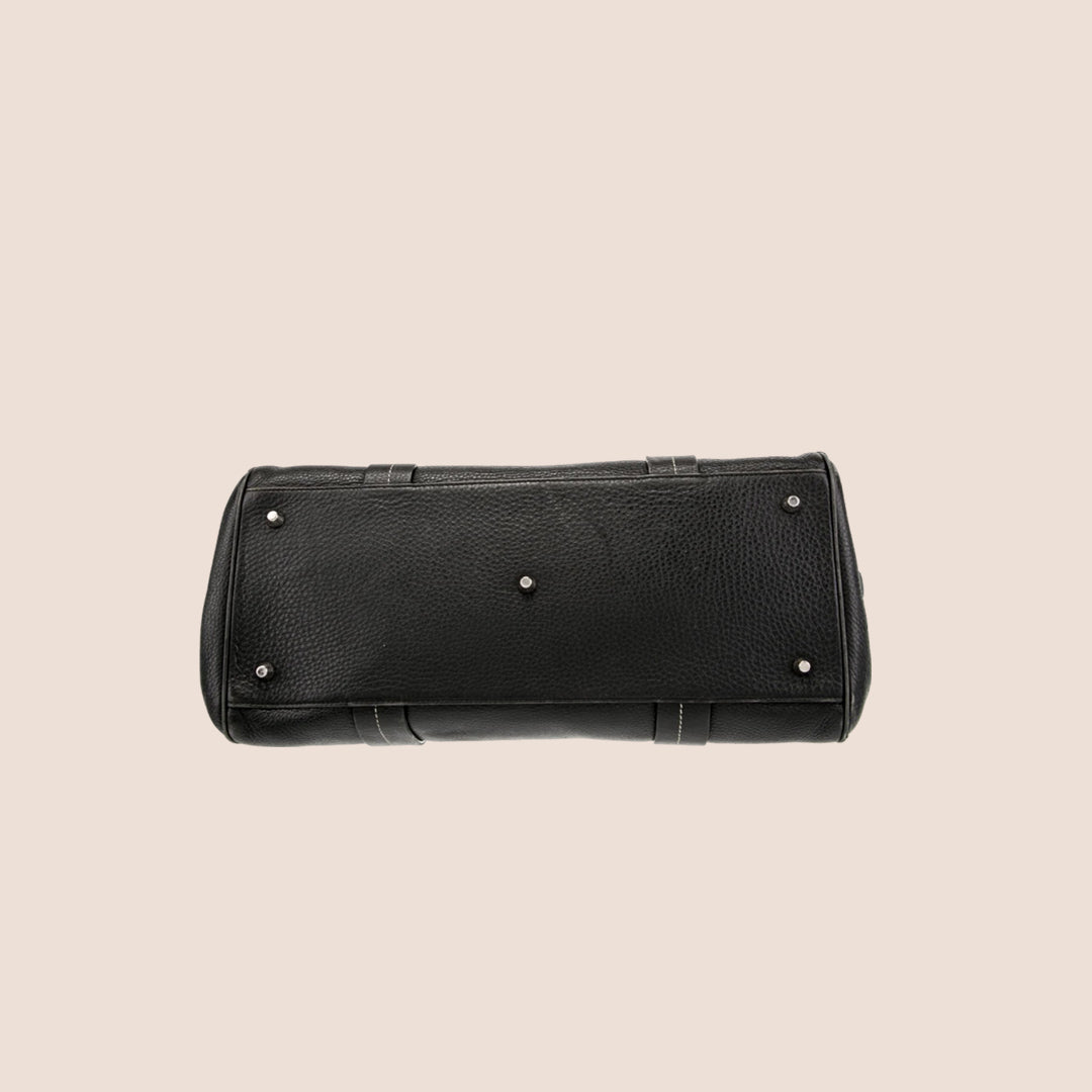 CHRISTIAN DOR BLACK LEATHER FRAME BAG