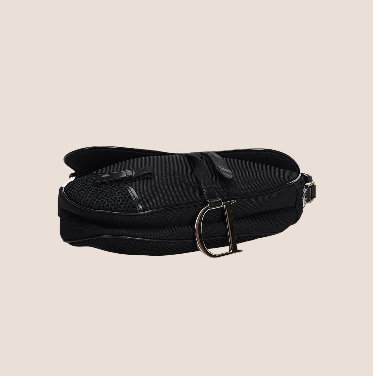 CHRISTIAN DOR BLACK MESH SADDLE BAG